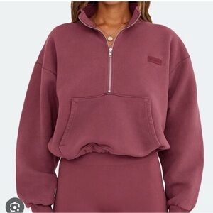 Quarter-Zip Sweatshirt and Shorts Set